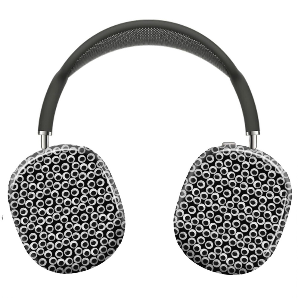 (Googly Eye Pattern - Black_7525) Protective Cover For Airpods Max Headphones Aesthetic Print Snap On Cases 8841579055723