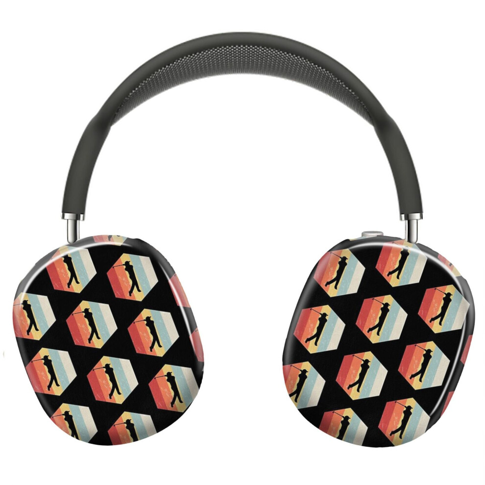 (Golfing Retro Distressed Style_5381) Protective Cover For Airpods Max Headphones Aesthetic Print Snap On Cases 8841579055853