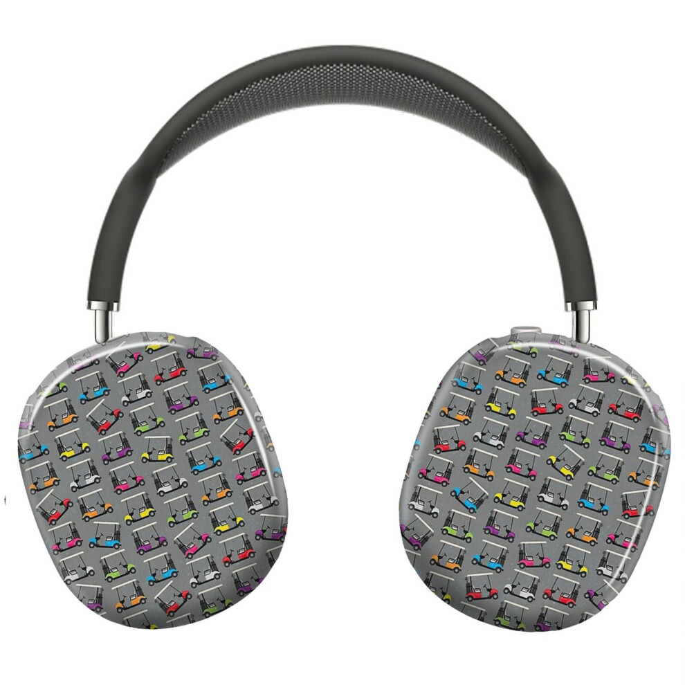 (Golf Carts On Gray_7919) Protective Cover For Airpods Max Headphones Aesthetic Print Snap On Cases 8841579055990