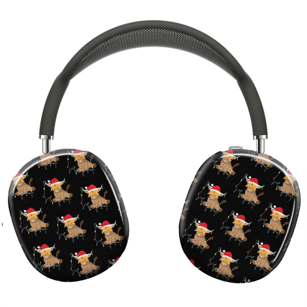 (Cute Highland Cow Christmas_10361) Protective Cover for AirPods Max Headphones Aesthetic Print Snap On Cases-image-OPC-PFH95B9-NEW