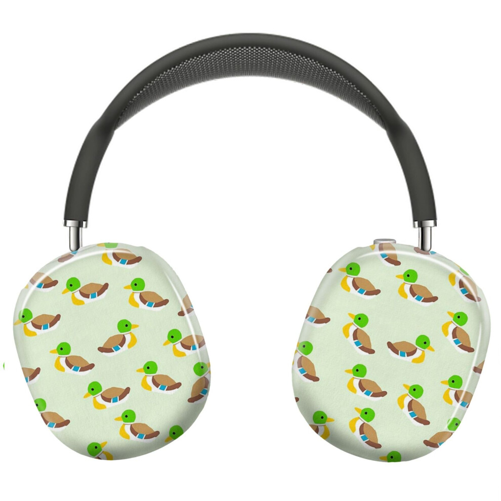 (Cute Ducks Print On Background_10855) Protective Cover For Airpods Max Headphones Aesthetic Print Snap On Cases Green 8841579051091