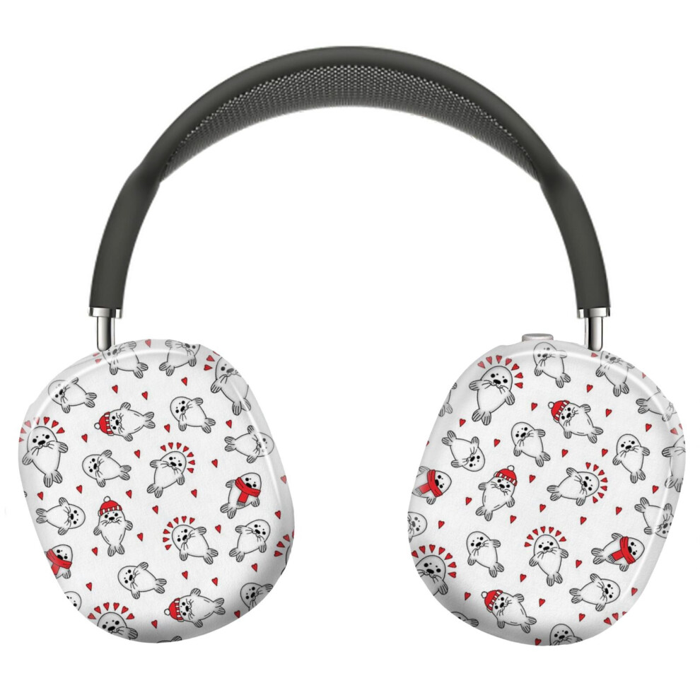 (Cute Christmas Baby Seal Pups Pattern_15147) Protective Cover For Airpods Max Headphones Aesthetic Print Snap On Cases 8841579051299
