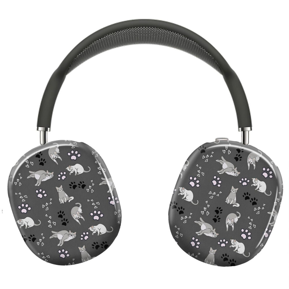 (Cute Cat Pattern_7254) Protective Cover For Airpods Max Headphones Aesthetic Print Snap On Cases 8841579051343