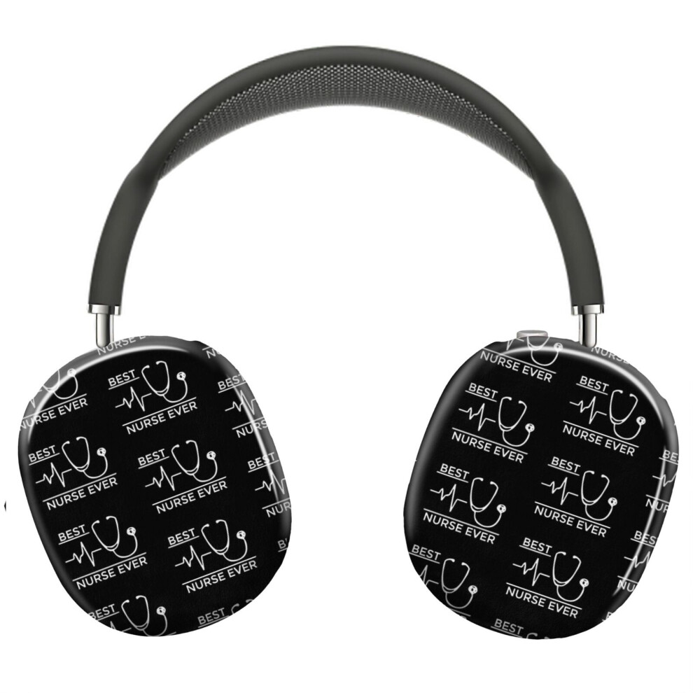 (Best Nurse Ever And - Funny Gift For Nurses_8359) Protective Cover For Airpods Max Headphones Aesthetic Print Snap On Cases Black/White 8841579025023