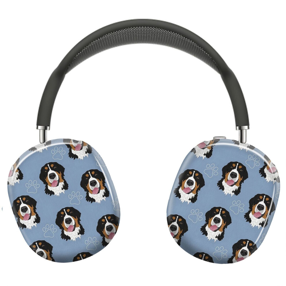 (Bernese Mountain Dog Pattern-Blue_9575) Protective Cover For Airpods Max Headphones Aesthetic Print Snap On Cases 8841579025207