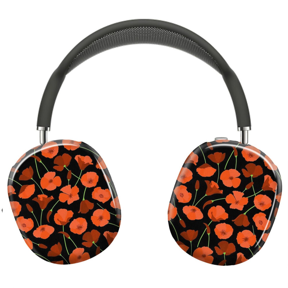 (California Poppies In Bright Orange On Black_6998) Protective Cover for AirPods Max Headphones Aesthetic Print Snap On Cases-image-OPC-PFH95G7-NEW