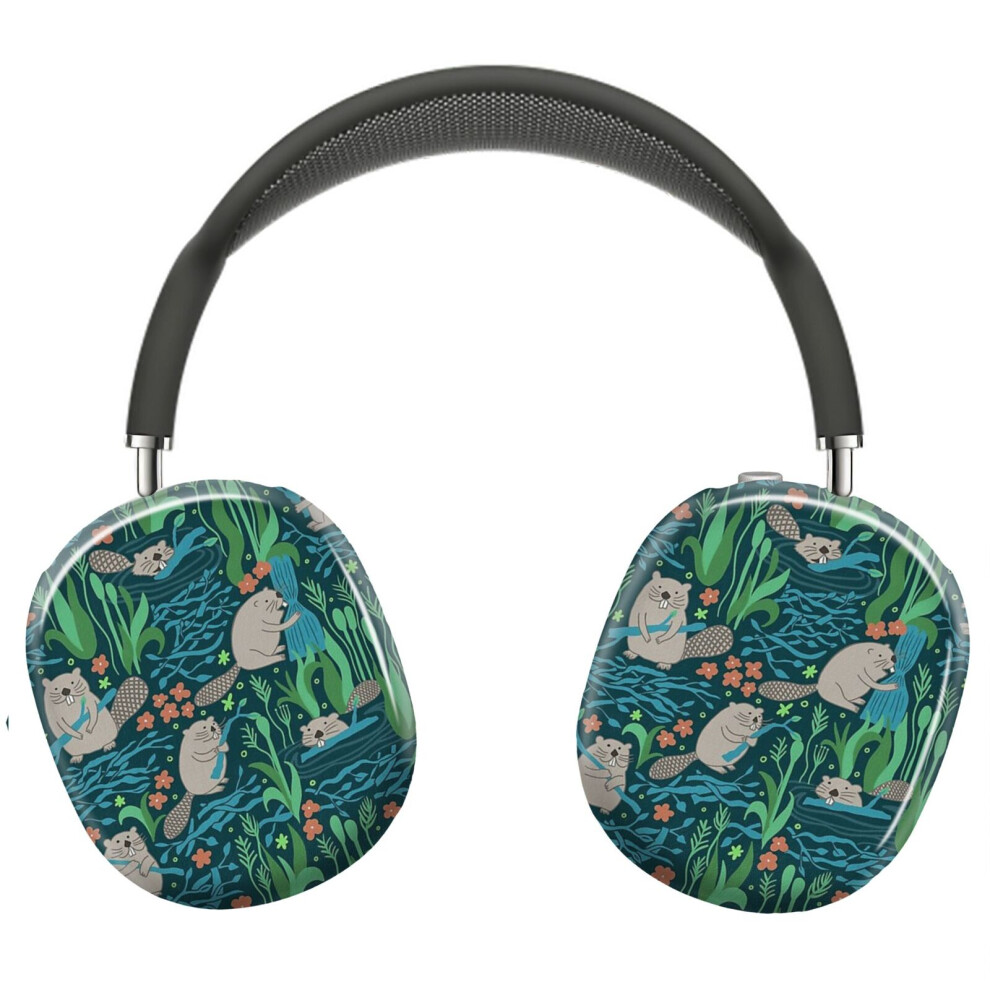 (Busy Dam Beavers - Dark_23334) Protective Cover For Airpods Max Headphones Aesthetic Print Snap On Cases 8841579040071
