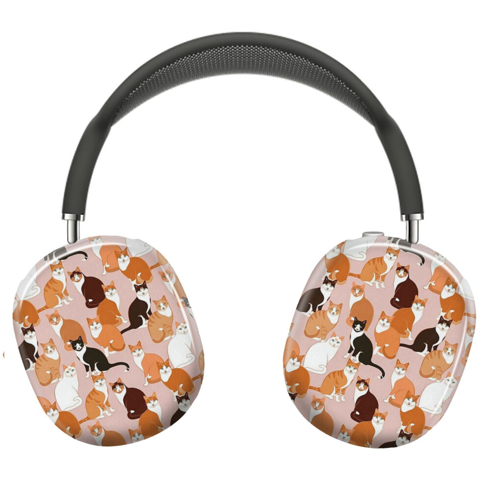(Ginger Cats On Pink_22461) Protective Cover For Airpods Max Headphones Aesthetic Print Snap On Cases 8841579057147