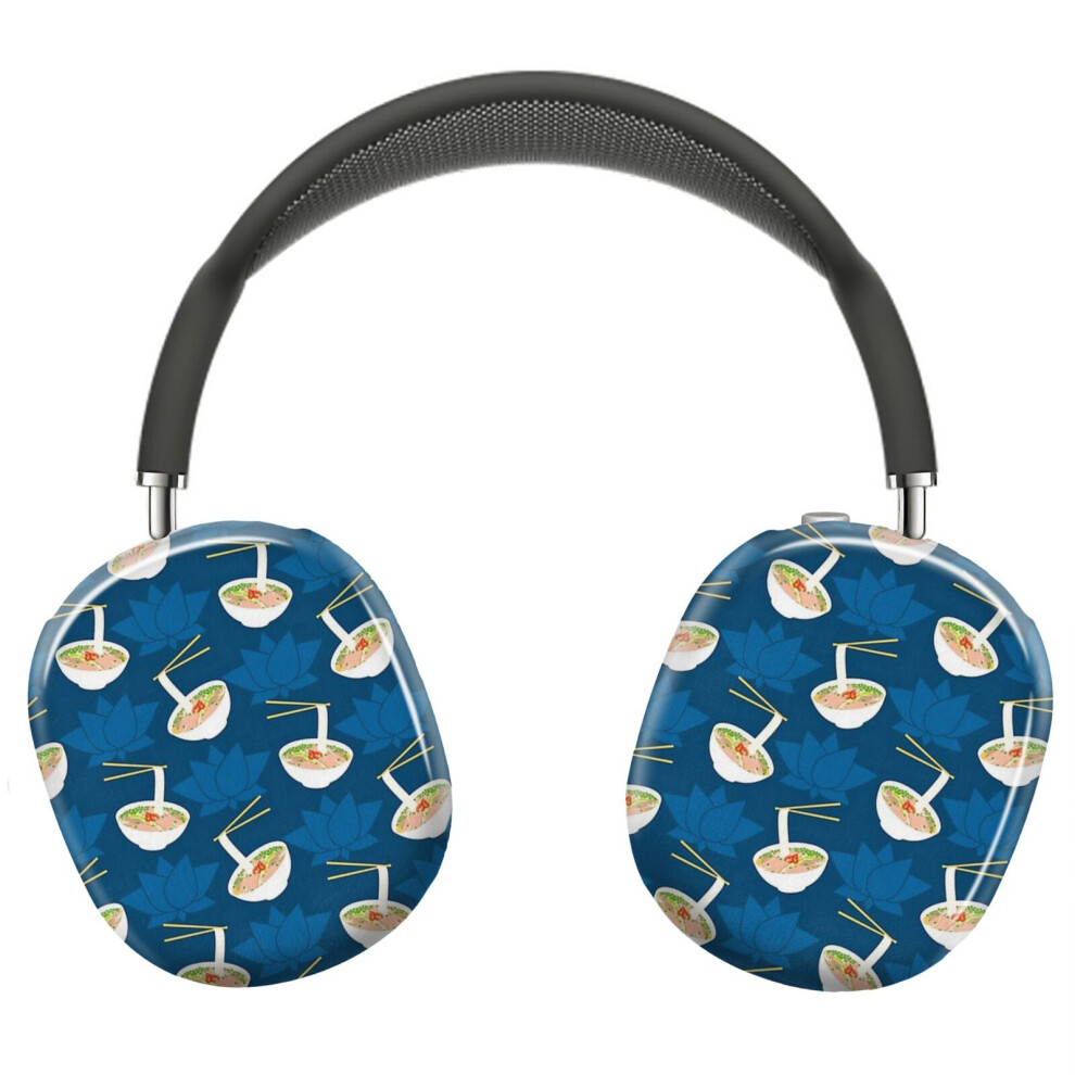 (Exotic Vietnamese Food Pho And Lotus_3991) Protective Cover For Airpods Max Headphones Aesthetic Print Snap On Cases 8841579063469