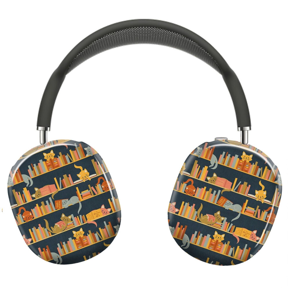 (Cozy Cats And Books_12243) Protective Cover For Airpods Max Headphones Aesthetic Print Snap On Cases 8841579052838