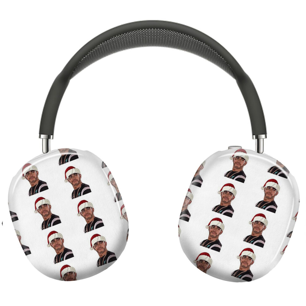 (Lewis Hamilton Santa Hat_9943) Protective Cover For Airpods Max Headphones Aesthetic Print Snap On Cases 8841579082187