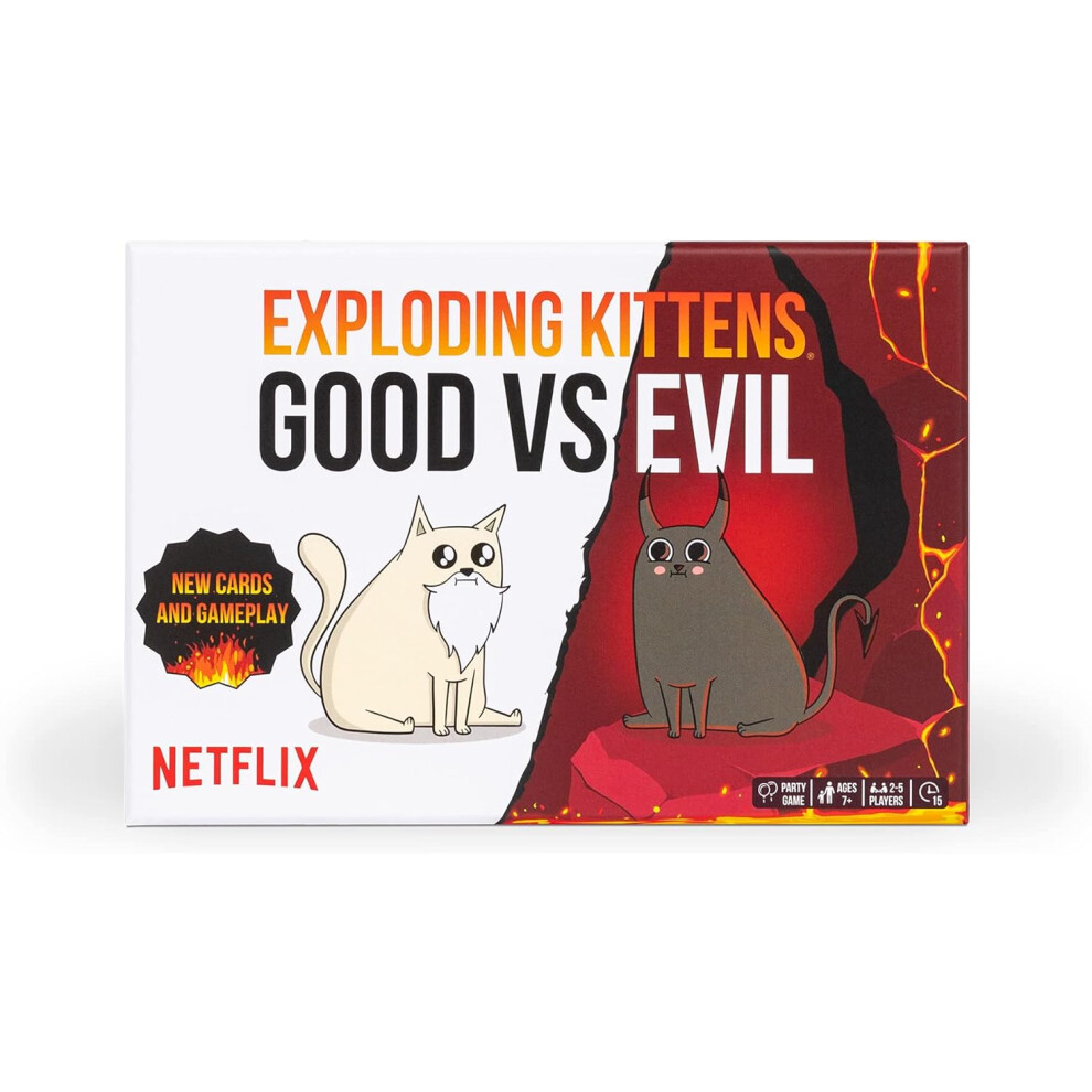 (Exploding Kittens Good vs. Evil - 2-5 Players - Ages 7+ - Inspired by Netflix Show - High Stakes Family Card Game - Part) Exploding Kittens Party Pac