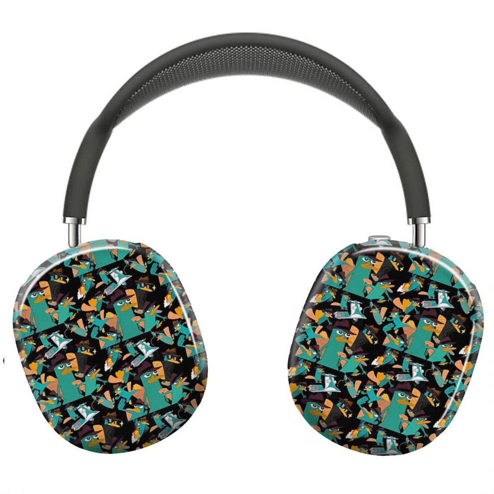 (Perry The Platypus Phineas And Ferb Collage Design _6787) Protective Cover For Airpods Max Headphones Aesthetic Print Snap On Cases 8841579086468
