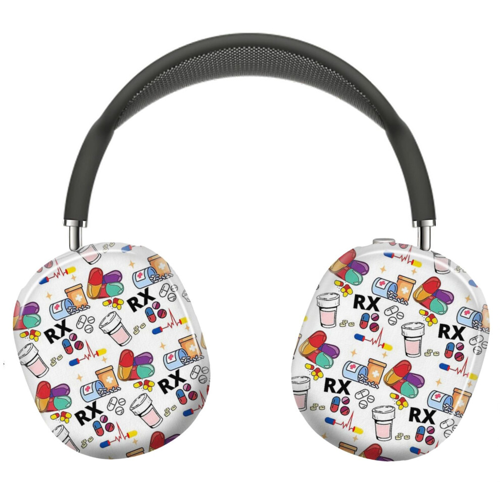 (Pharmacy Pattern Pills Rx_4850) Protective Cover For Airpods Max Headphones Aesthetic Print Snap On Cases 8841579086192