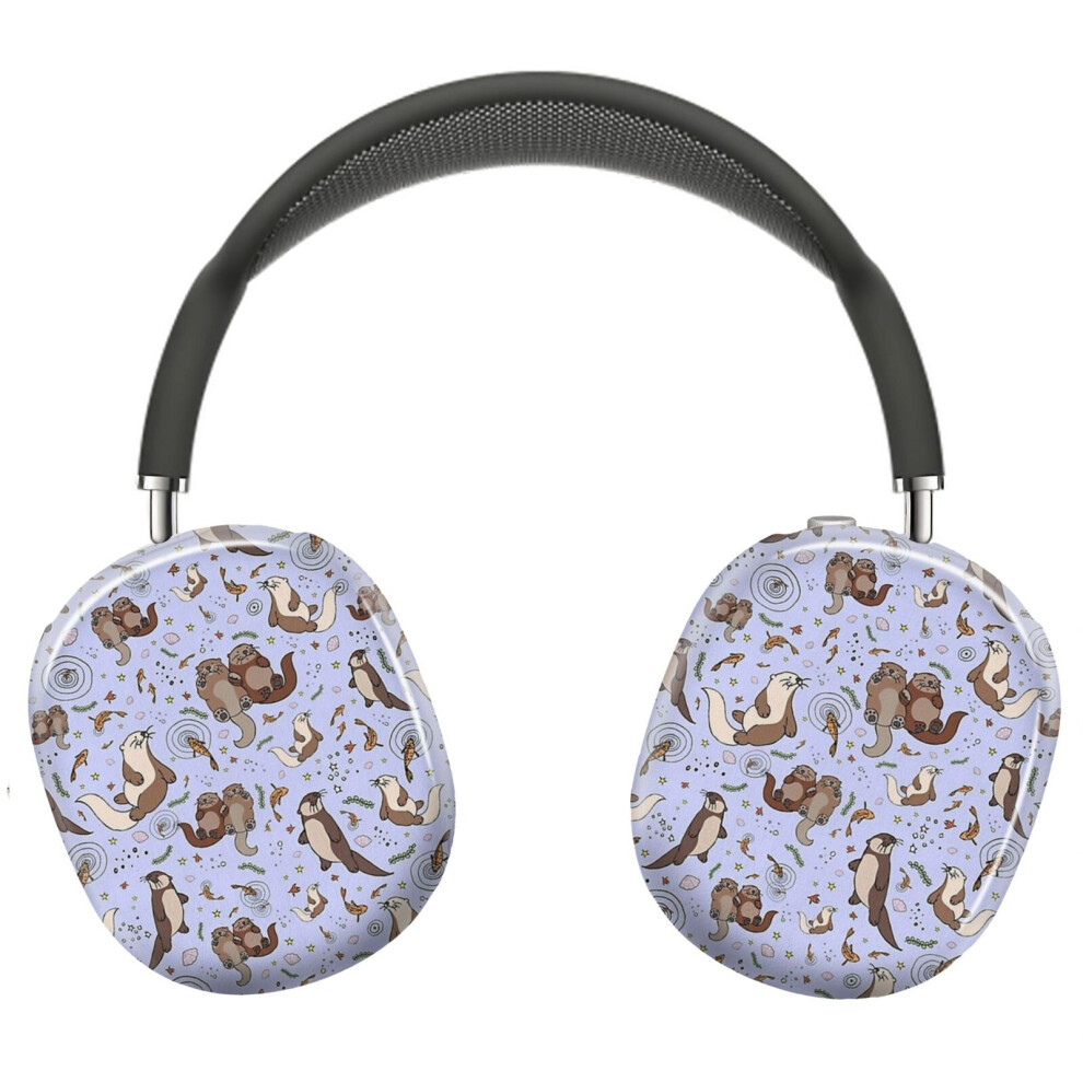 (Otters In Purple_3721) Protective Cover For Airpods Max Headphones Aesthetic Print Snap On Cases 8841579088844