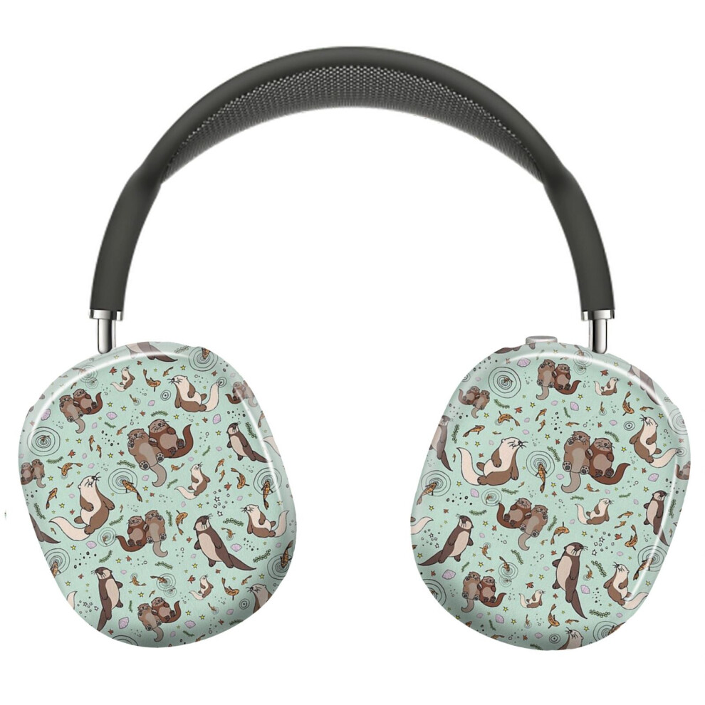 (Otters In Blue_9043) Protective Cover For Airpods Max Headphones Aesthetic Print Snap On Cases 8841579088851