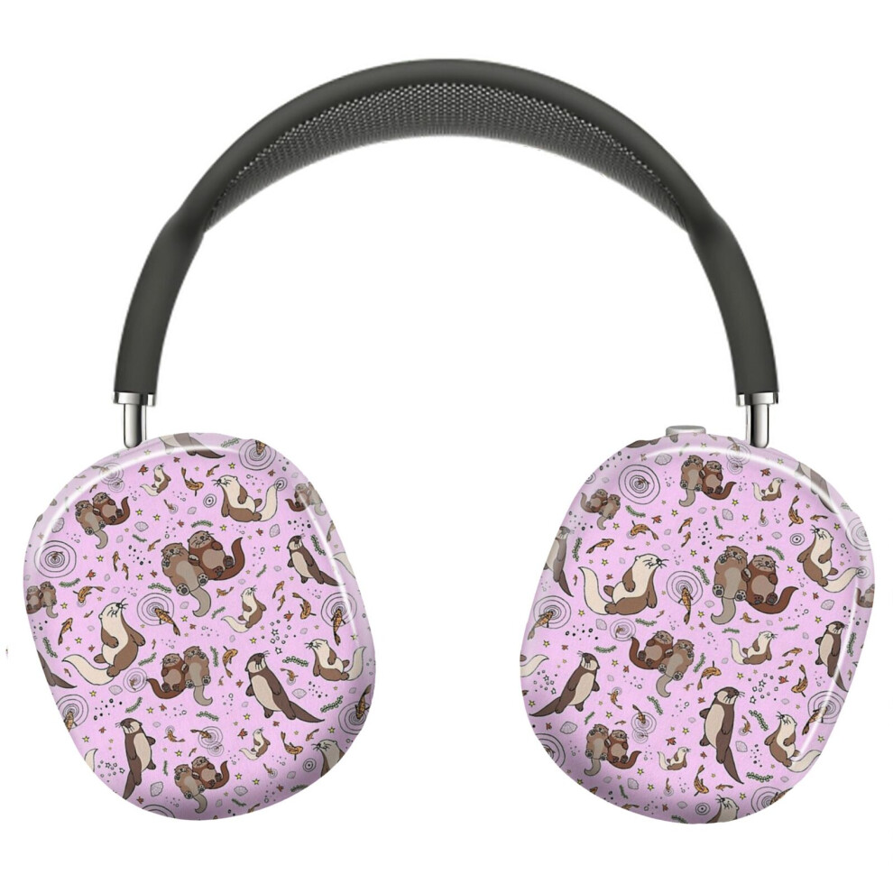 (Otters In Pink_9635) Protective Cover For Airpods Max Headphones Aesthetic Print Snap On Cases 8841579088868