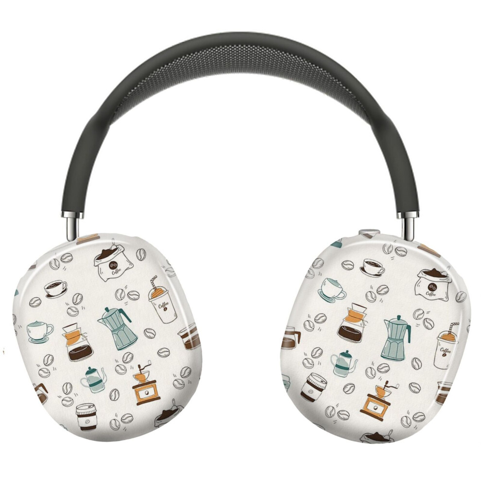 (Coffee Pattern_9193) Protective Cover For Airpods Max Headphones Aesthetic Print Snap On Cases 8841579034353