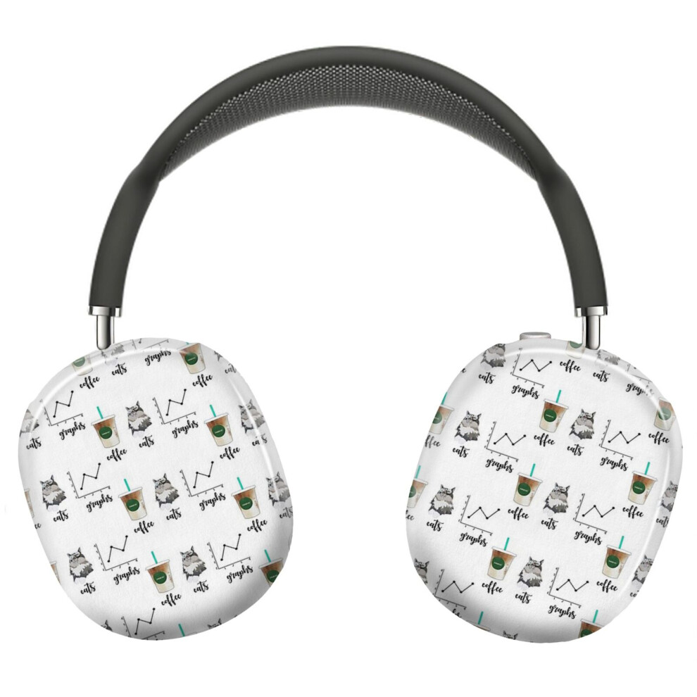 (Coffee Cats And Graphs_14900) Protective Cover For Airpods Max Headphones Aesthetic Print Snap On Cases 8841579034384