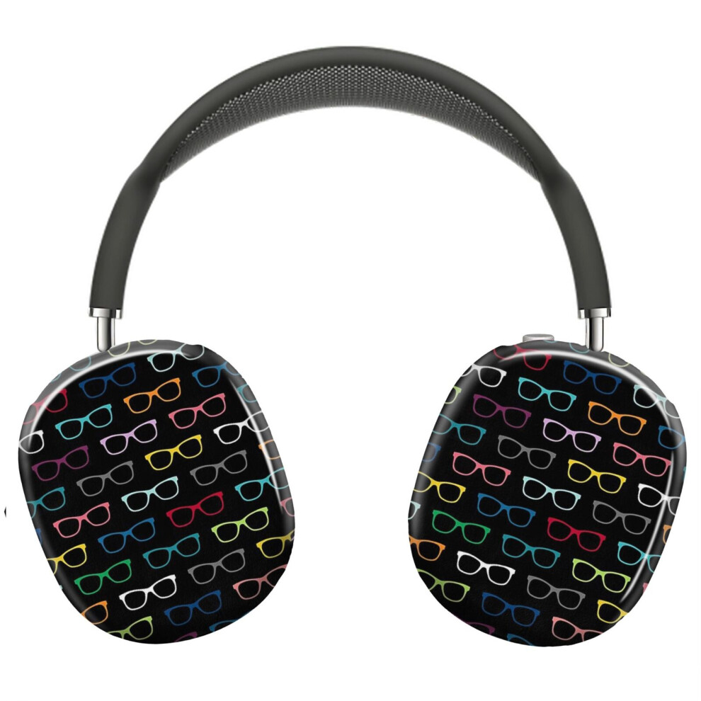 (Colorful Hipster Eyeglasses Pattern_21939) Protective Cover For Airpods Max Headphones Aesthetic Print Snap On Cases 8841579034124