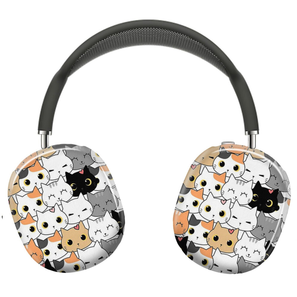 (Colorful Doodle Cats_22850) Protective Cover For Airpods Max Headphones Aesthetic Print Snap On Cases 8841579034155