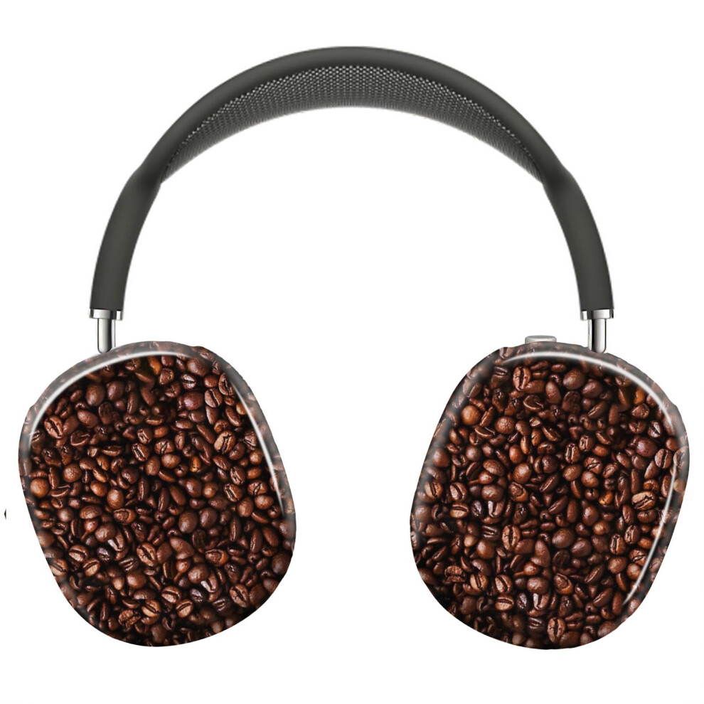 (Coffee Beans In Things Pattern_8397) Protective Cover For Airpods Max Headphones Aesthetic Print Snap On Cases 8841579034407