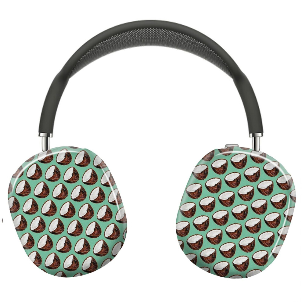(Coconut Pattern - Teal_7784) Protective Cover For Airpods Max Headphones Aesthetic Print Snap On Cases 8841579034445