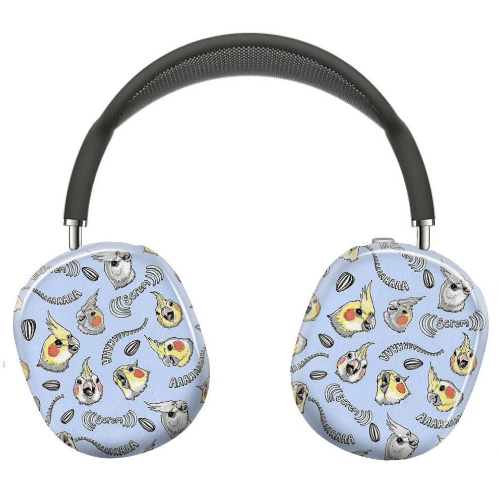 (Cockatiel Screm ( Blue)_5294) Protective Cover For Airpods Max Headphones Aesthetic Print Snap On Cases Light/Blue 8841579034513