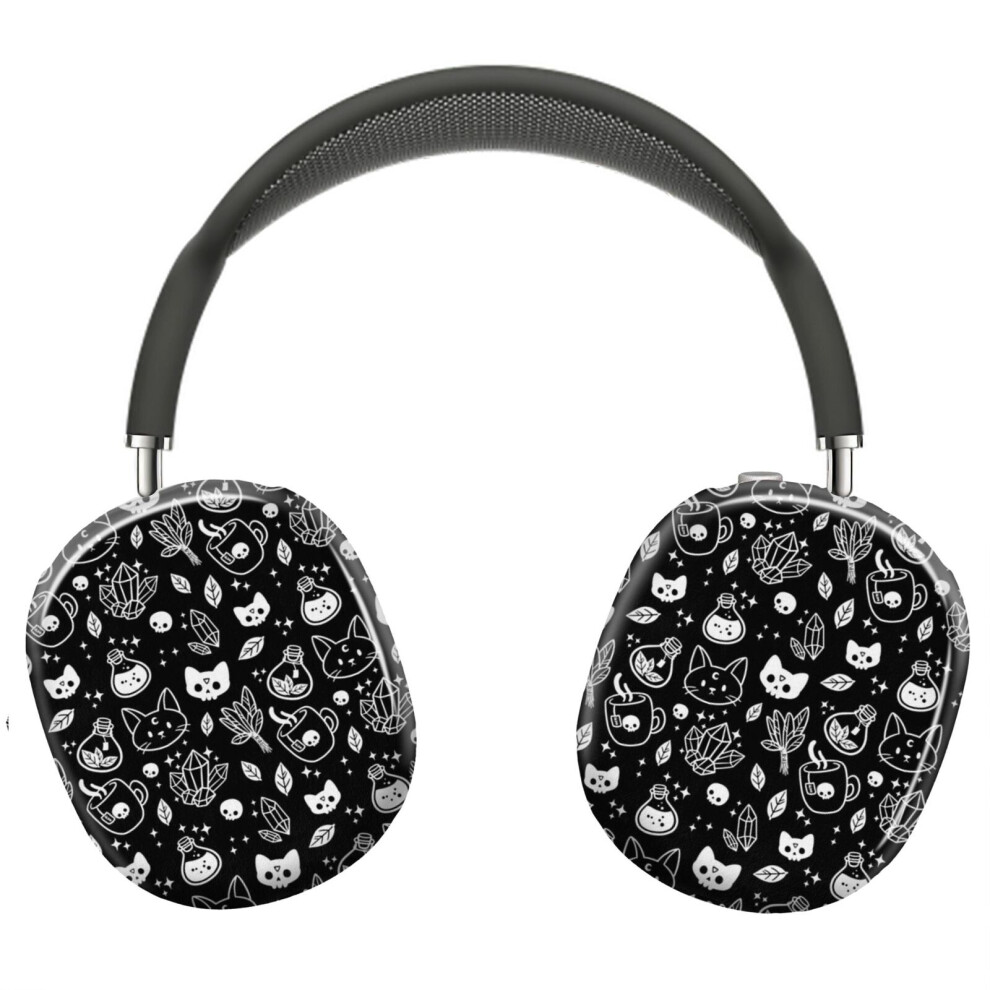 (Herb Witch And Nikury_9987) Protective Cover For Airpods Max Headphones Aesthetic Print Snap On Cases Black/White 8841579072379