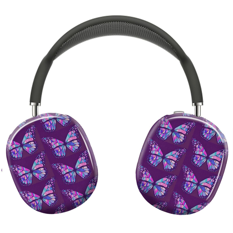 ( And Butterfly_2394) Protective Cover For Airpods Max Headphones Aesthetic Print Snap On Cases Pink/Purple 8841579085263