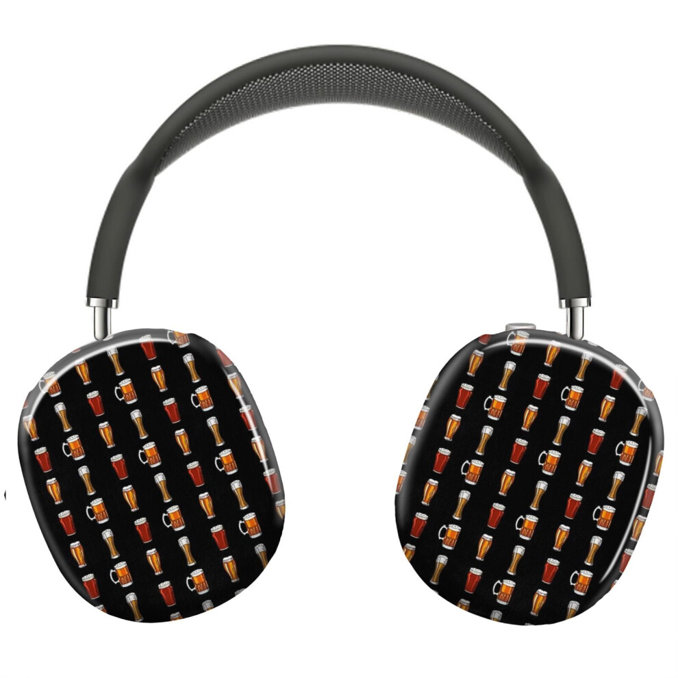 (Pint Of Lager Pilsner Ale Hefe Weizen Pattern Black_6354) Protective Cover For Airpods Max Headphones Aesthetic Print Snap On Cases 8841579085119