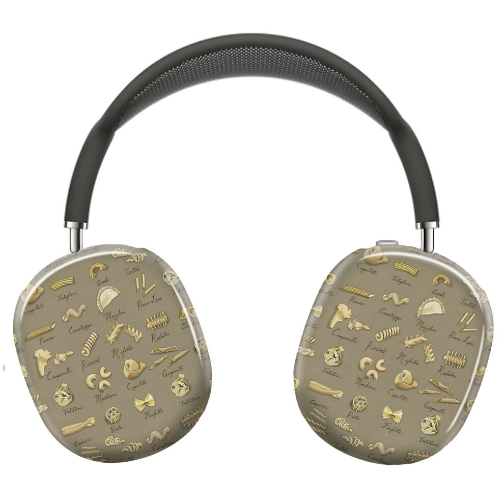 (Italian Pasta Shapes On Taupe_7697) Protective Cover For Airpods Max Headphones Aesthetic Print Snap On Cases 8841579067832