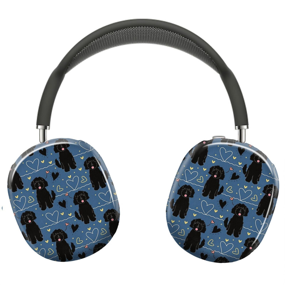 (Love Goldendoodle Dog_22709) Protective Cover For Airpods Max Headphones Aesthetic Print Snap On Cases Black 8841579080190