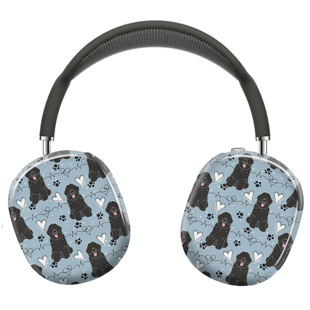 (Love Newfie Newfoundland Dog _7230) Protective Cover For Airpods Max Headphones Aesthetic Print Snap On Cases Black 8841579080176