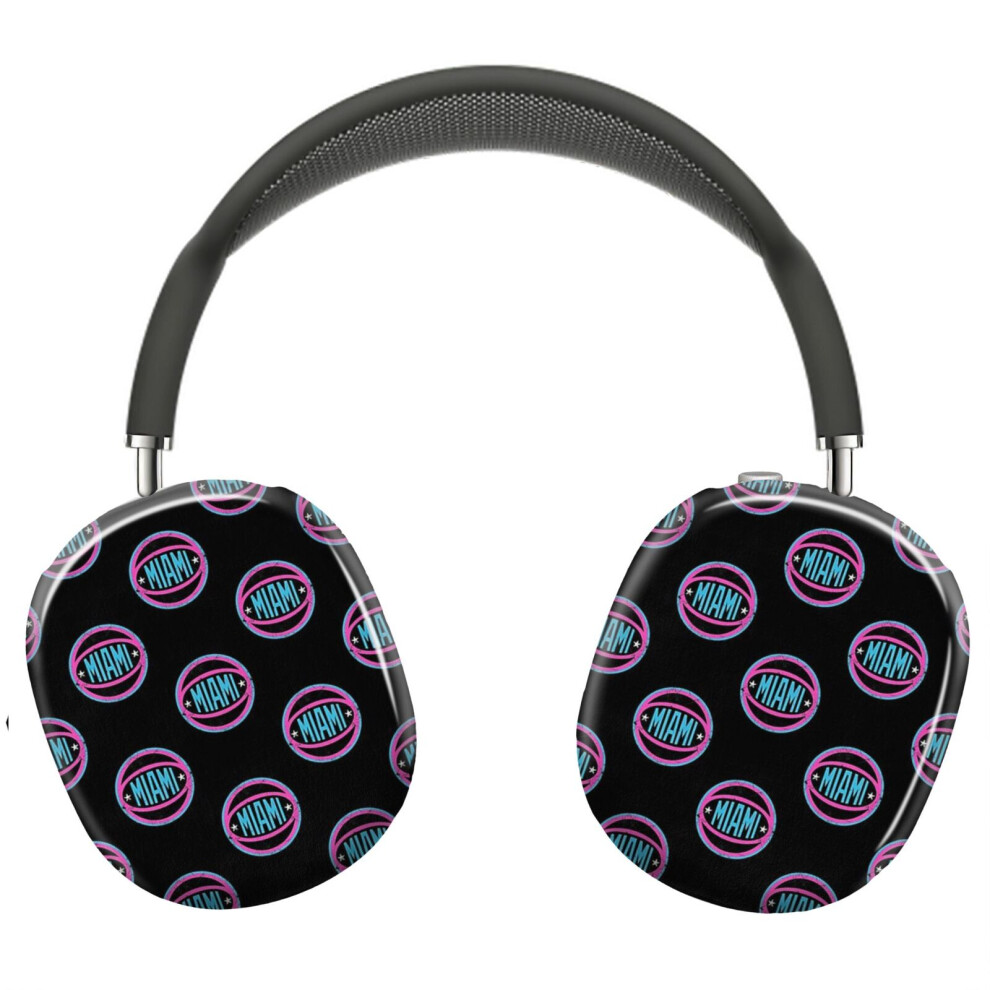 (Miami Retro Ball - 2_4099) Protective Cover For Airpods Max Headphones Aesthetic Print Snap On Cases Black 8841579076728