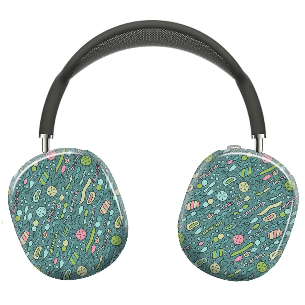 (Microbes Pattern. Bacteria Design For Biology Lovers. Virus Illustration._5373) Protective Cover For Airpods Max Headphones Aesthetic Print Snap On C 8841579076544