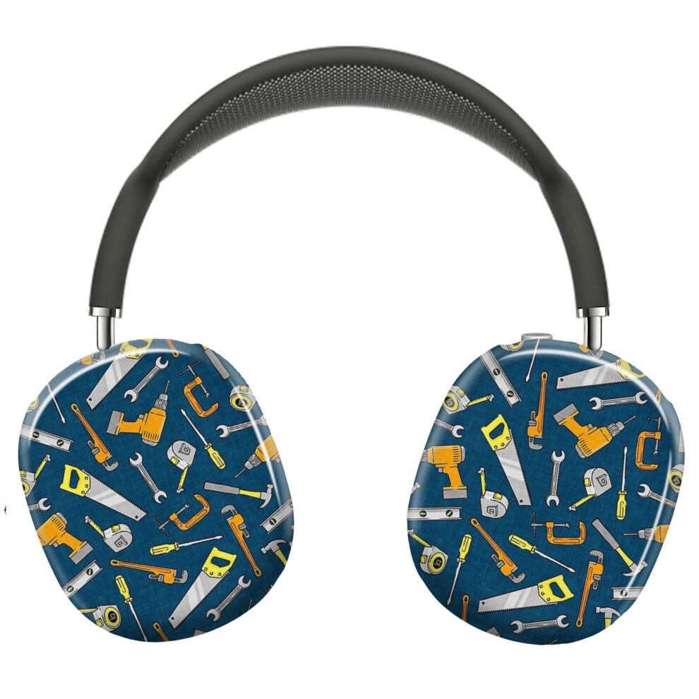 (Handyman Tools - Dark Blue_6855) Protective Cover for AirPods Max Headphones Aesthetic Print Snap On Cases-image-OPC-PFH9789-NEW