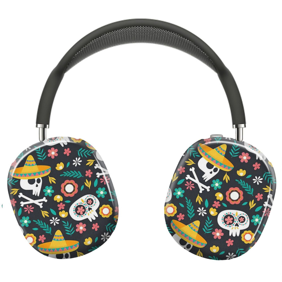 (Halloween Skulls Of The Day Of The Dead Pattern_23077) Protective Cover For Airpods Max Headphones Aesthetic Print Snap On Cases 8841579074083