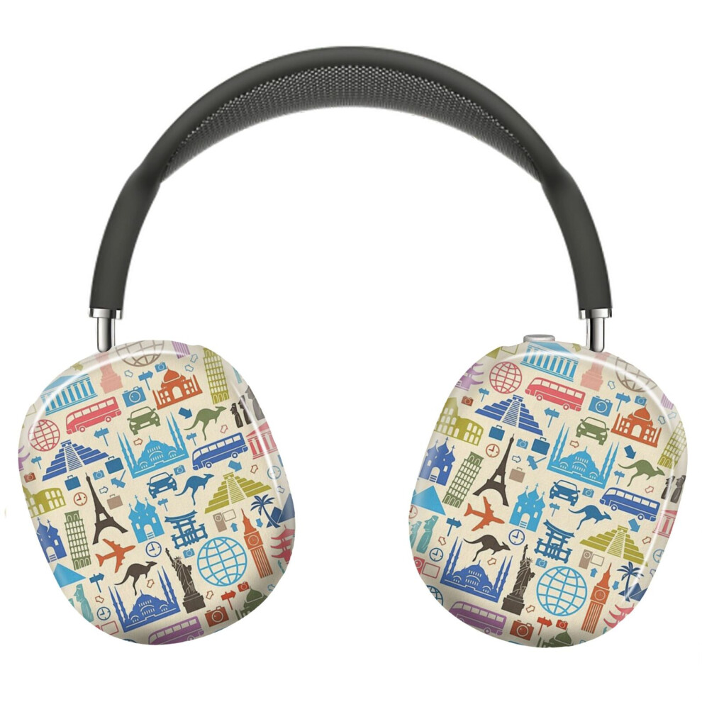 (Icons Of Travel_3933) Protective Cover For Airpods Max Headphones Aesthetic Print Snap On Cases 8841579069249