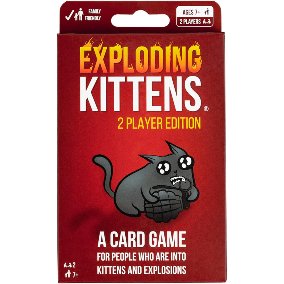 (Exploding Kittens LLC Two Player Edition) Exploding Kittens Party Pack | Card Game