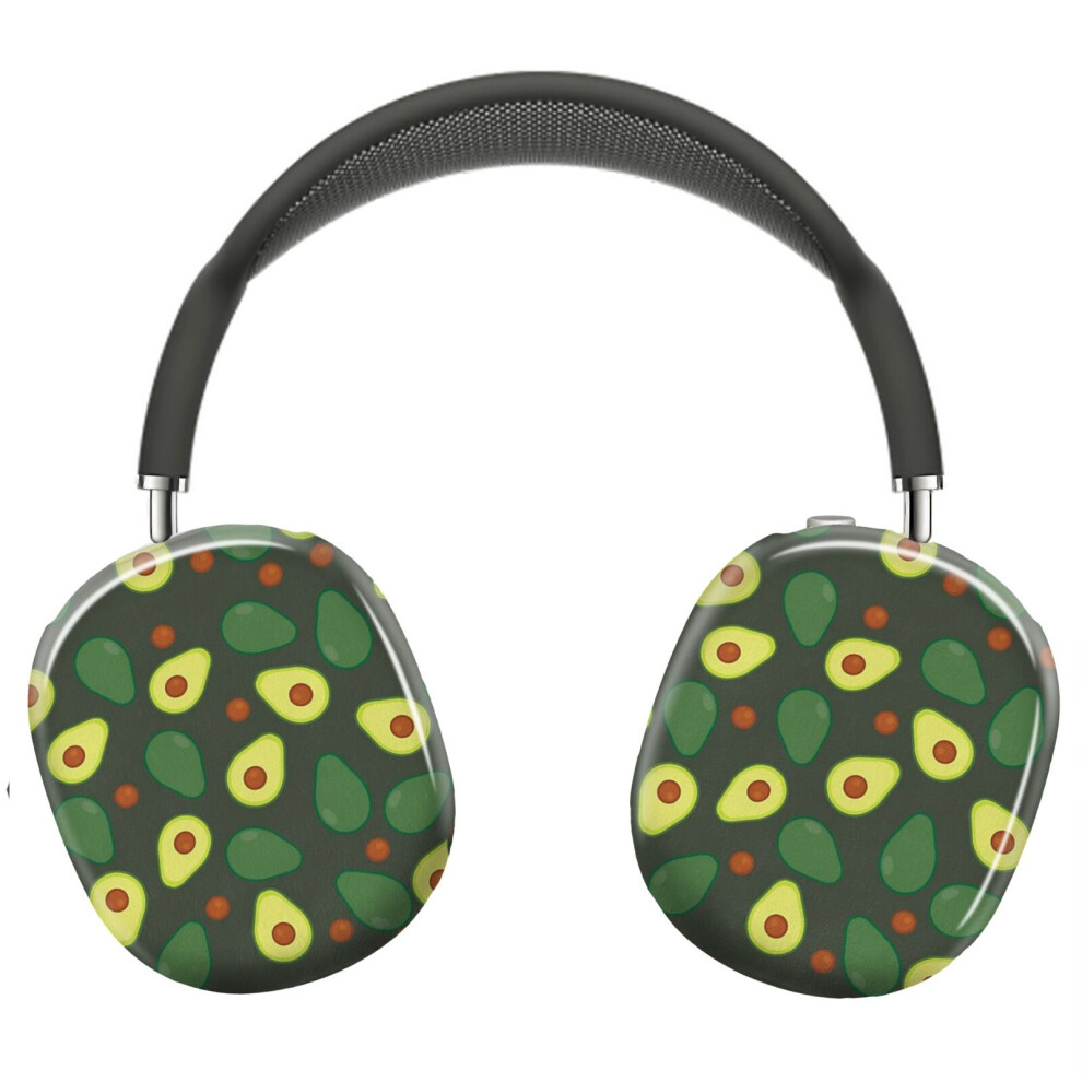 (Olive And Avocado Food Pattern_5554) Protective Cover For Airpods Max Headphones Aesthetic Print Snap On Cases Green/Yellow 8841579090007