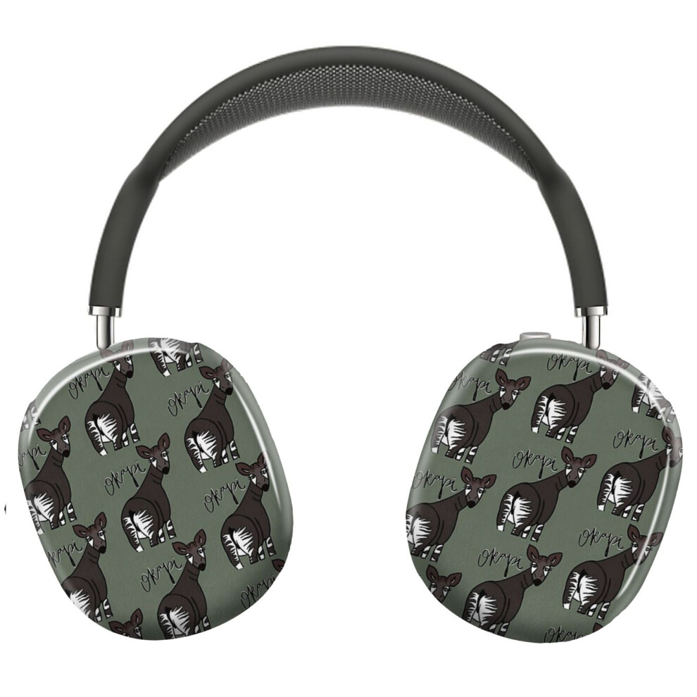 (Okapi With Name_13061) Protective Cover For Airpods Max Headphones Aesthetic Print Snap On Cases 8841579089988