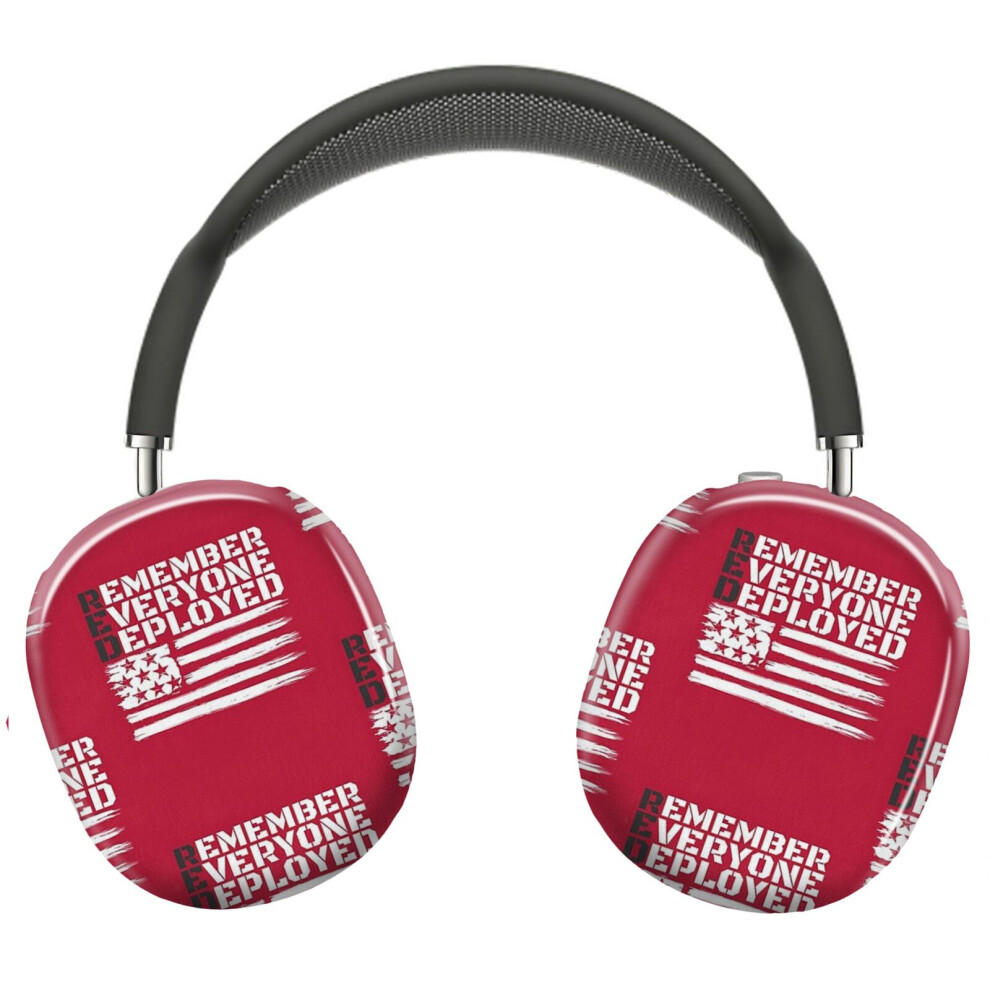 (On Friday We Wear Remember Everyone Deployed Flag_4054) Protective Cover For Airpods Max Headphones Aesthetic Print Snap On Cases Red 8841579089803