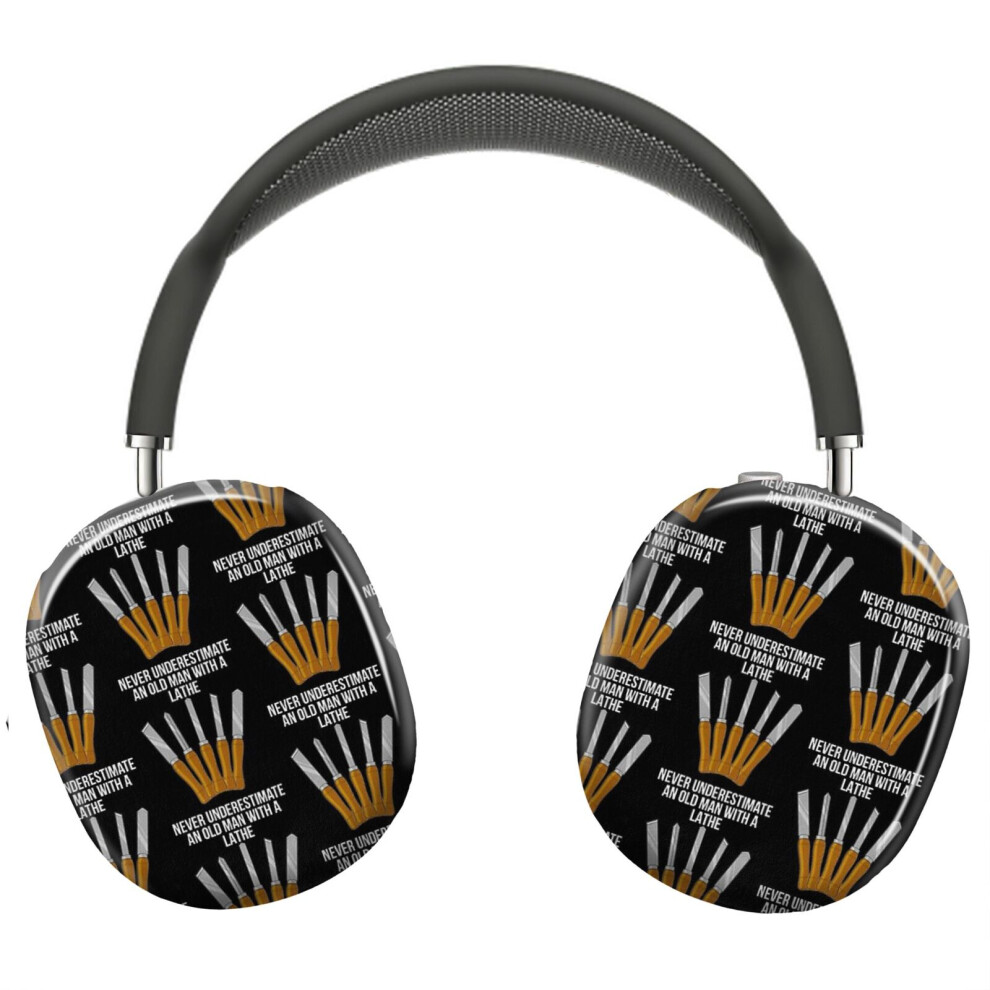 (Old Man Woodworker Woodturning Graphic_7832) Protective Cover For Airpods Max Headphones Aesthetic Print Snap On Cases 8841579090120