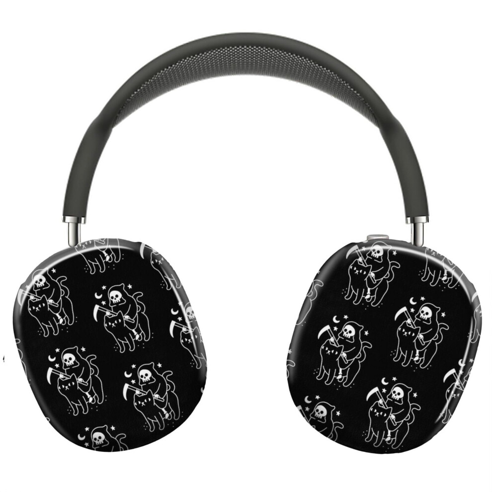 (Death Rides A Cat_8607) Protective Cover For Airpods Max Headphones Aesthetic Print Snap On Cases Black 8841579048701