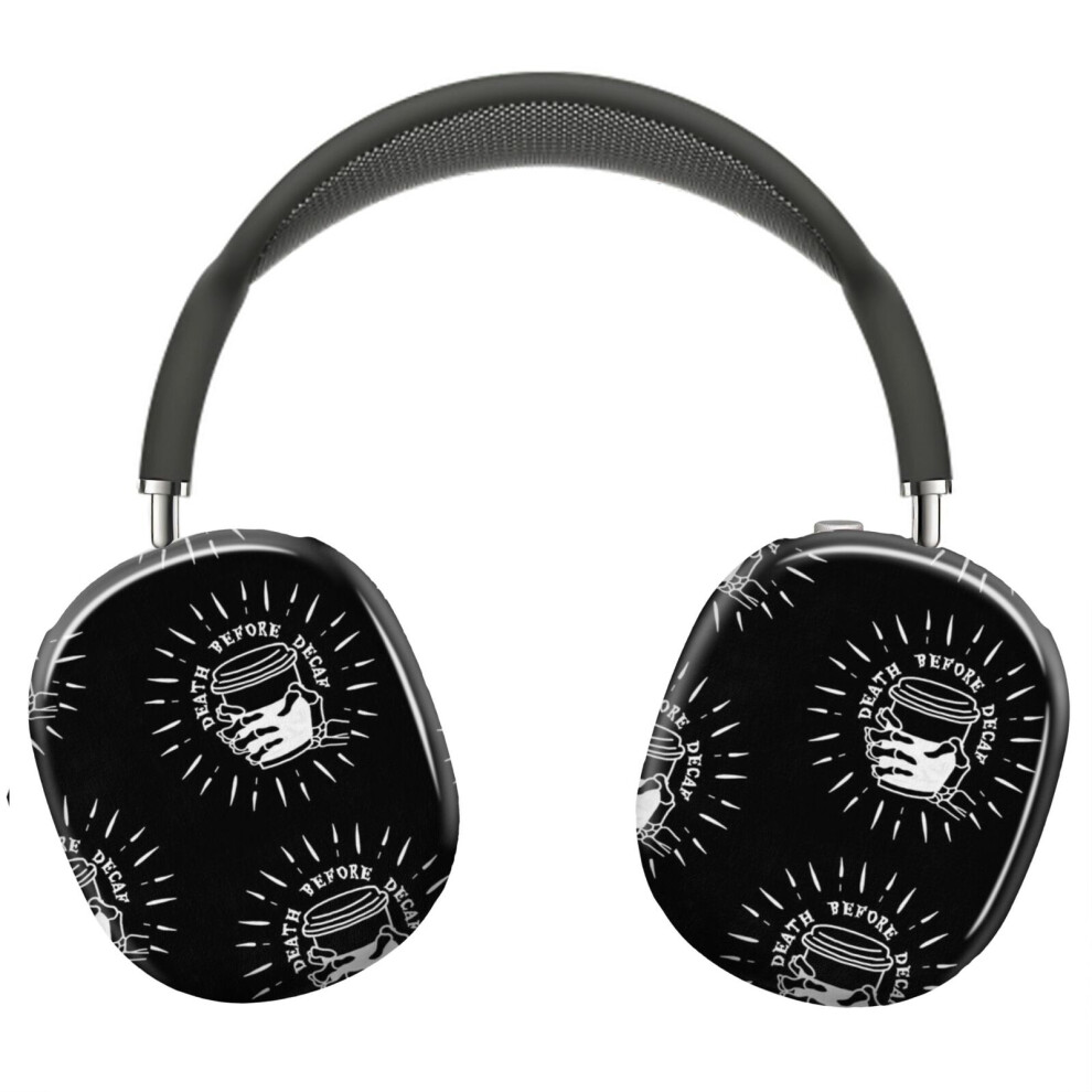 (Death Before Decaf Coffee Or Die_10579) Protective Cover For Airpods Max Headphones Aesthetic Print Snap On Cases 8841579048718