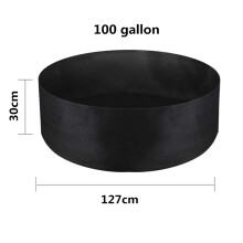 (Black 100 gallon) 10/30/40/50/100 Gallons Plant Growing Kits Fabric Garden Raised Bed Round