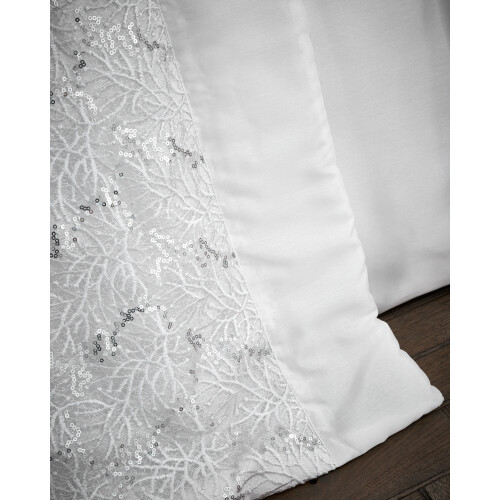 (White) Rouen Bed Runner Embellished Sequins Rectangular 50 x 220cm Quilted Bedding Decor 2