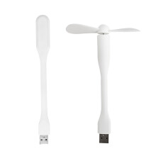 (White) SALE! USB Fan Flexible Portable Mini Fan and USB LED Light Lamp For Power