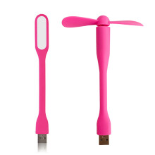 (Pink) SALE! USB Fan Flexible Portable Mini Fan and USB LED Light Lamp For Power
